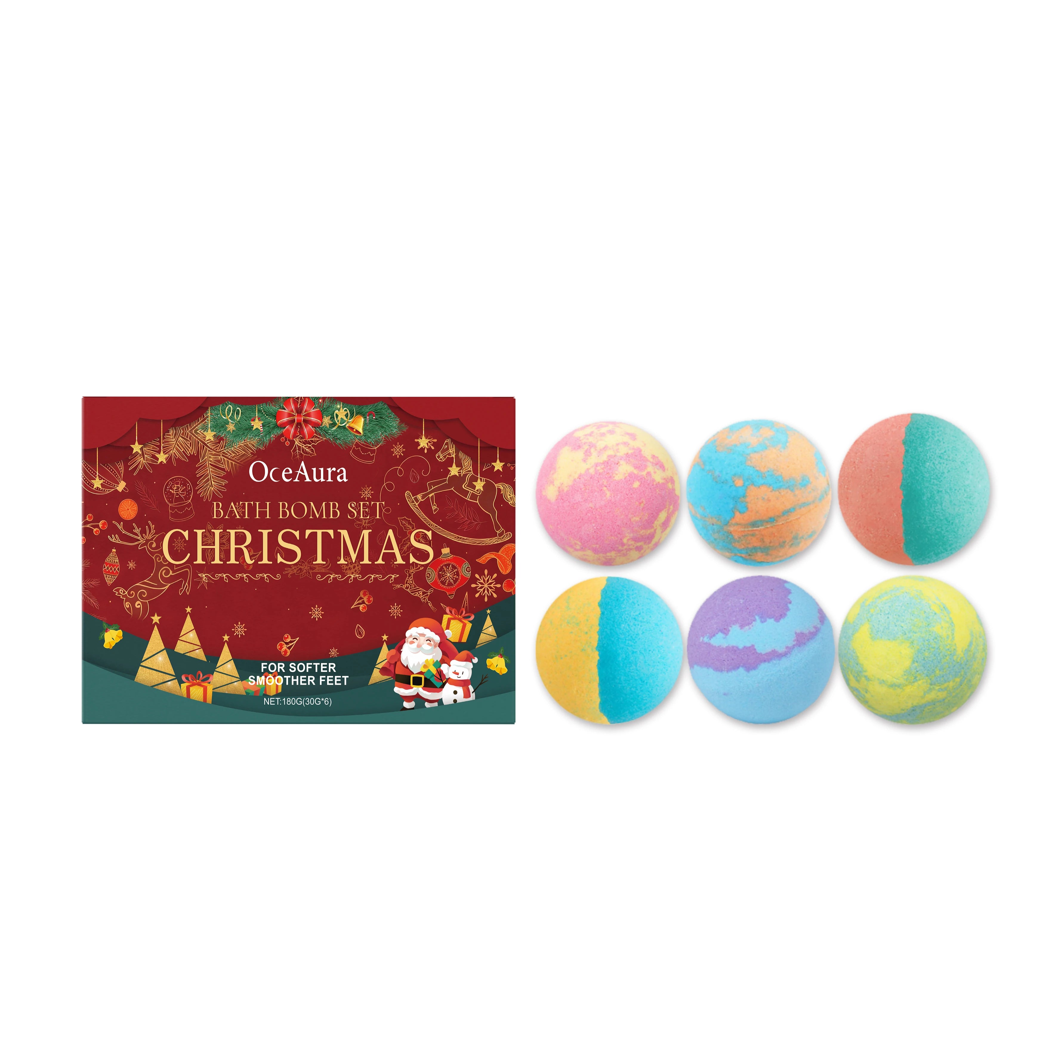 6/12/18pcs Bath Bombs for Kids With Surprise Bubble Bath Ball Anti Fatigue Relaxing Body Care Spa New Year Christmas Gift Set Qme 1 Boxed