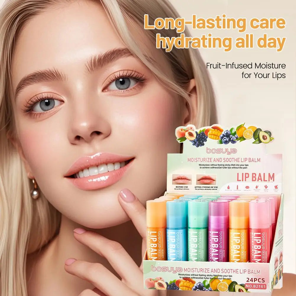 Fruit Series Lip Balm Honey Grape Avocado Moisturizing Bulk Mini Dry Qme
