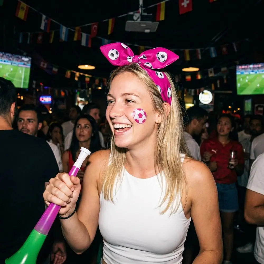 Cute Football Headband Rabbit Ear Soccer Print Soccer Fan Hair Band Charming Design Funny Costume Bunny Knot Headband Qme