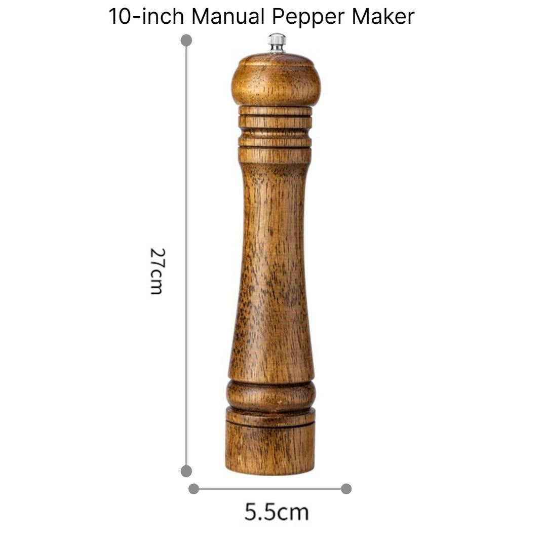 A 5 8 10 Inch Manual Oak Spice Grinder Bottle, Pepper Zanthoxylum Mill, Household Fresh Ground Pepper Seasoning Container Qme 10 inch grinder
