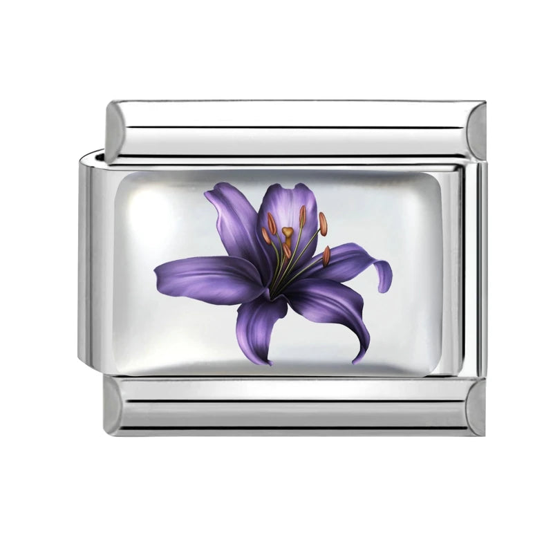 Fashion African Daisy Iris Peony Rose Flower Butterfly Italian Charm Fit 9MM Stainless Steel Bracelet Women Men DIY Jewelry Gift Qme Style 15