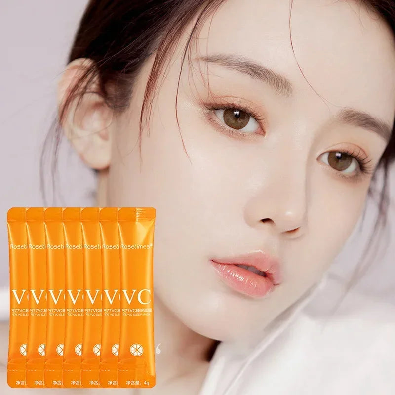 30pcs Vitamin C Sleeping Masks Beauty Face Moisturizing Skin Rejuvenation Firming Disposable No-wash Facial Mask for Face Care Qme