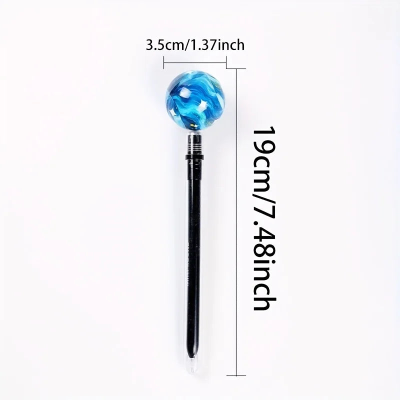 Magnetic Levitating Starry Sky Gel Pen 0.5mm Black Ink Smooth Writing Anti-Stress Smooth Writing Pen for Students Office Qme