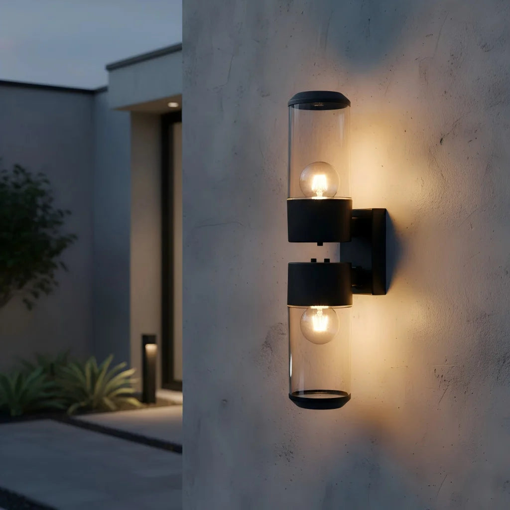 LED Wall Lamp Black Outdoor Wall Lamps Up And Down Towards Lighting For Indoor Room Decoration Garden Lighting Street Lights Qme