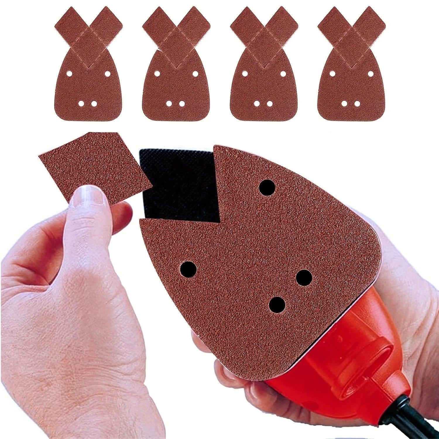 10pcs Mouse Sanding Sheets Sandpaper For Mouse Sander, Grit Pack 60 - 320 Grits To Fit Black And Decker Detail Palm 4 Holes Qme