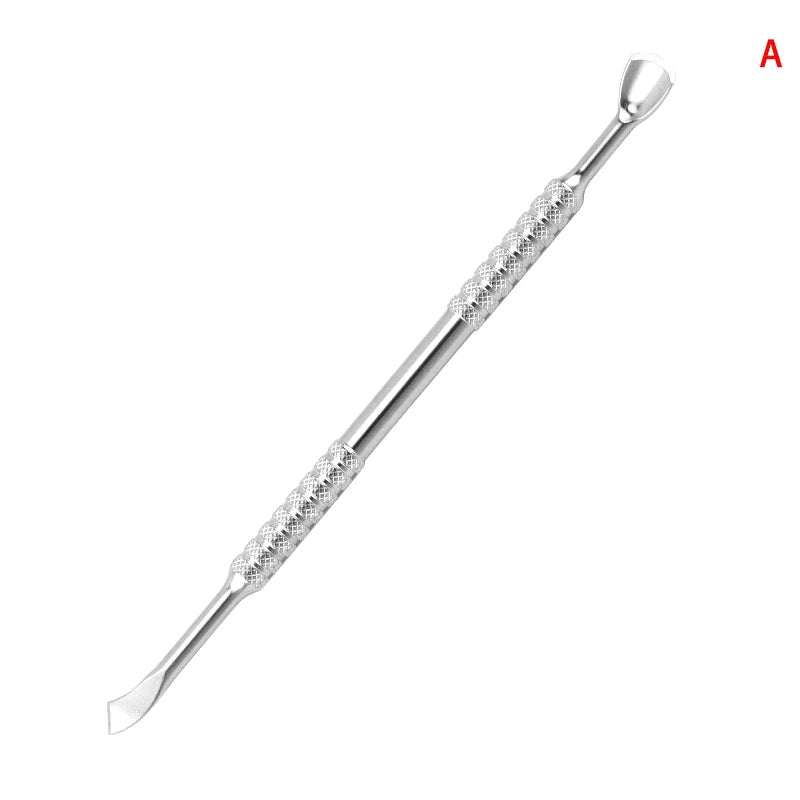 Stainless Steel Cuticle Pusher Dual Sided Shaped Double Ended Ingrown Qme A