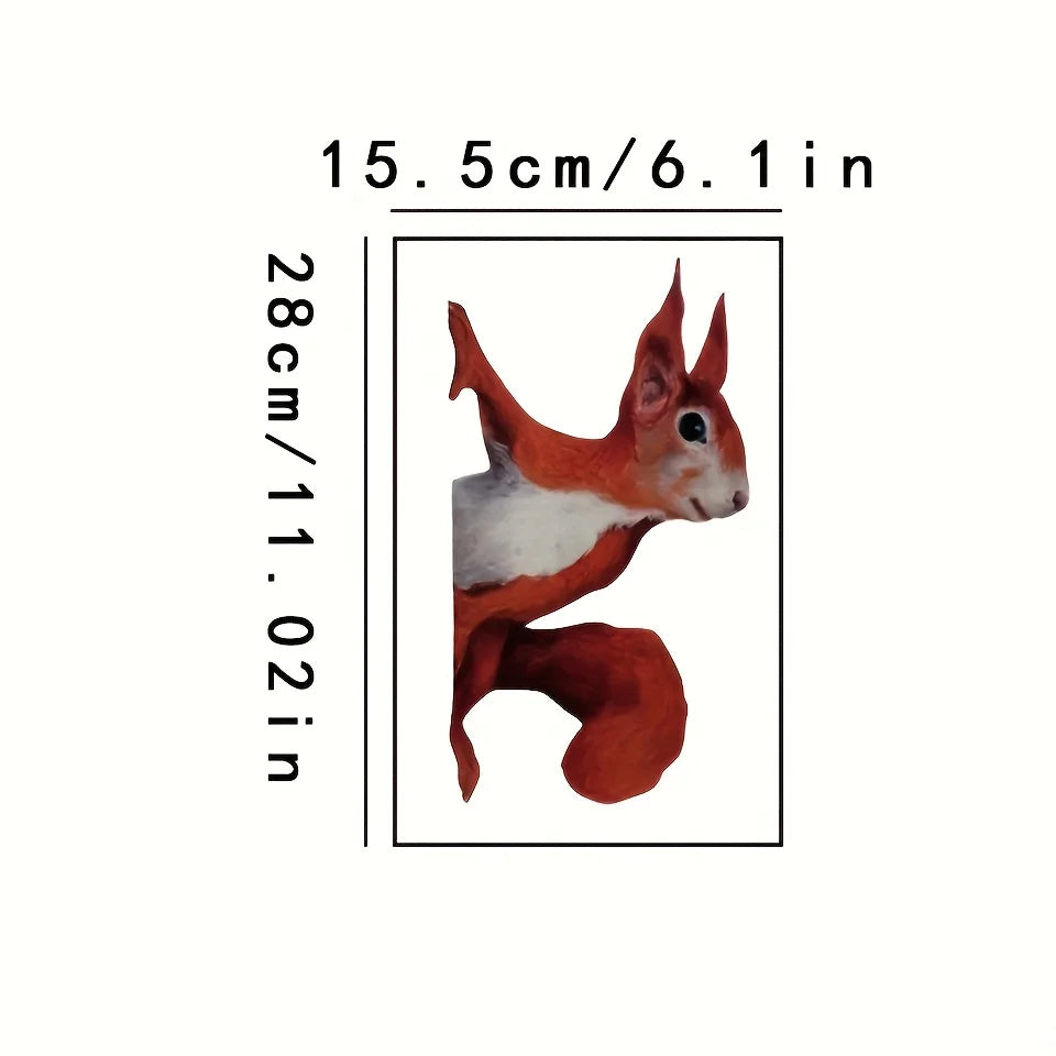 1 Squirrel Window Decoration Sticker Home Wall Glass Paper Qme