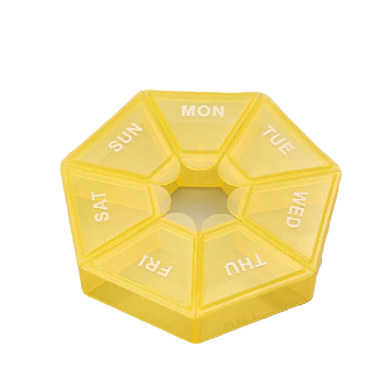 1Pcs Pill Case 7 Days Tablet Candy Pill Box Organizer Portable Storage Tablet Holder Travel Pill Organizer Pill Dispenser Qme Yellow