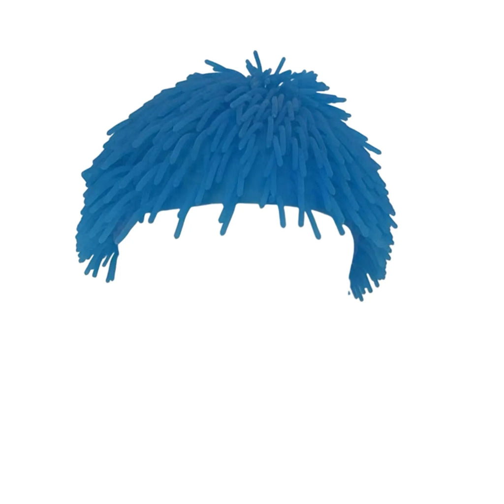Colorful TPR Soft Rubber Long Hair Headband Famous Party Performance Hair Accessories Parent-child Interactive Game Props Qme Blue