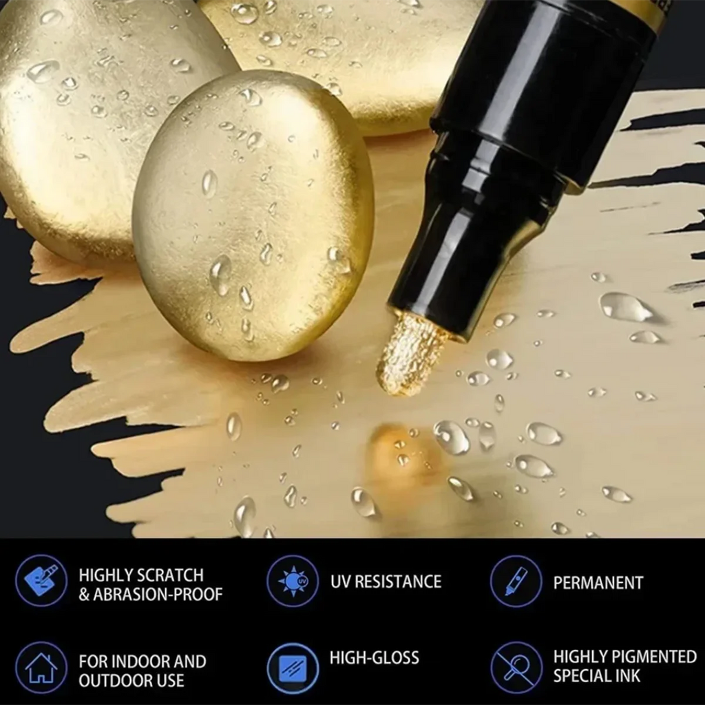 1/2pcs Mirror Marker Pen DIY Reflective Paint Pens Mirror Markers Chrome Gold/Silver Marker Signature Car Styling Art Craftwork Qme