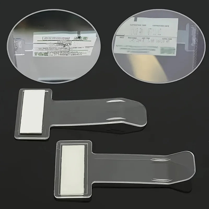 20pcs Transparent Car Window Parking Ticket Holder's Small Tool With Adhesive Pad Qme