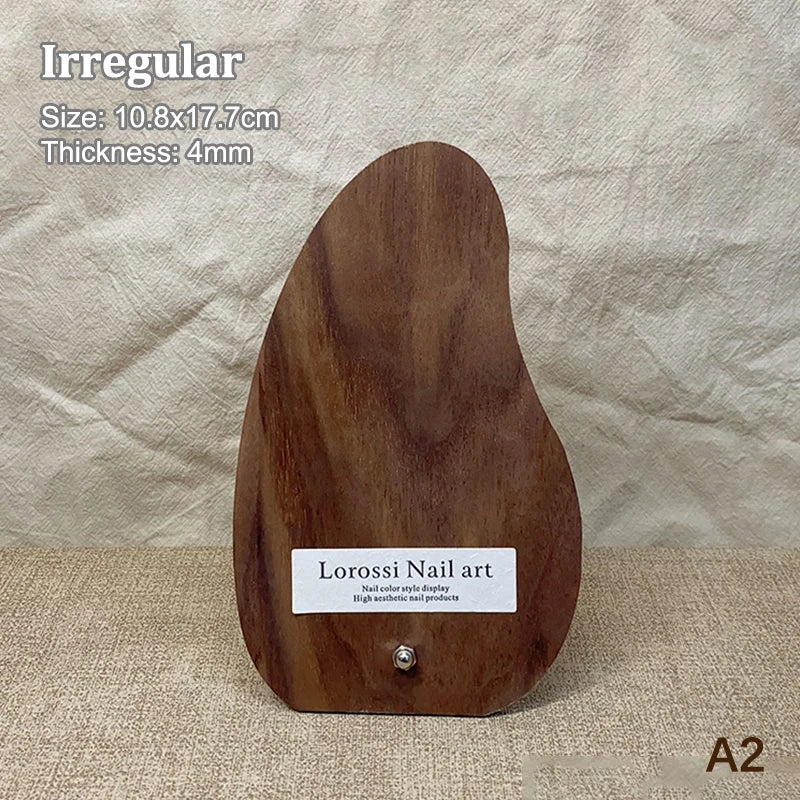 Ancient Nail Art Board Walnut Display Adornment Wear Polish Glue Card Qme A2