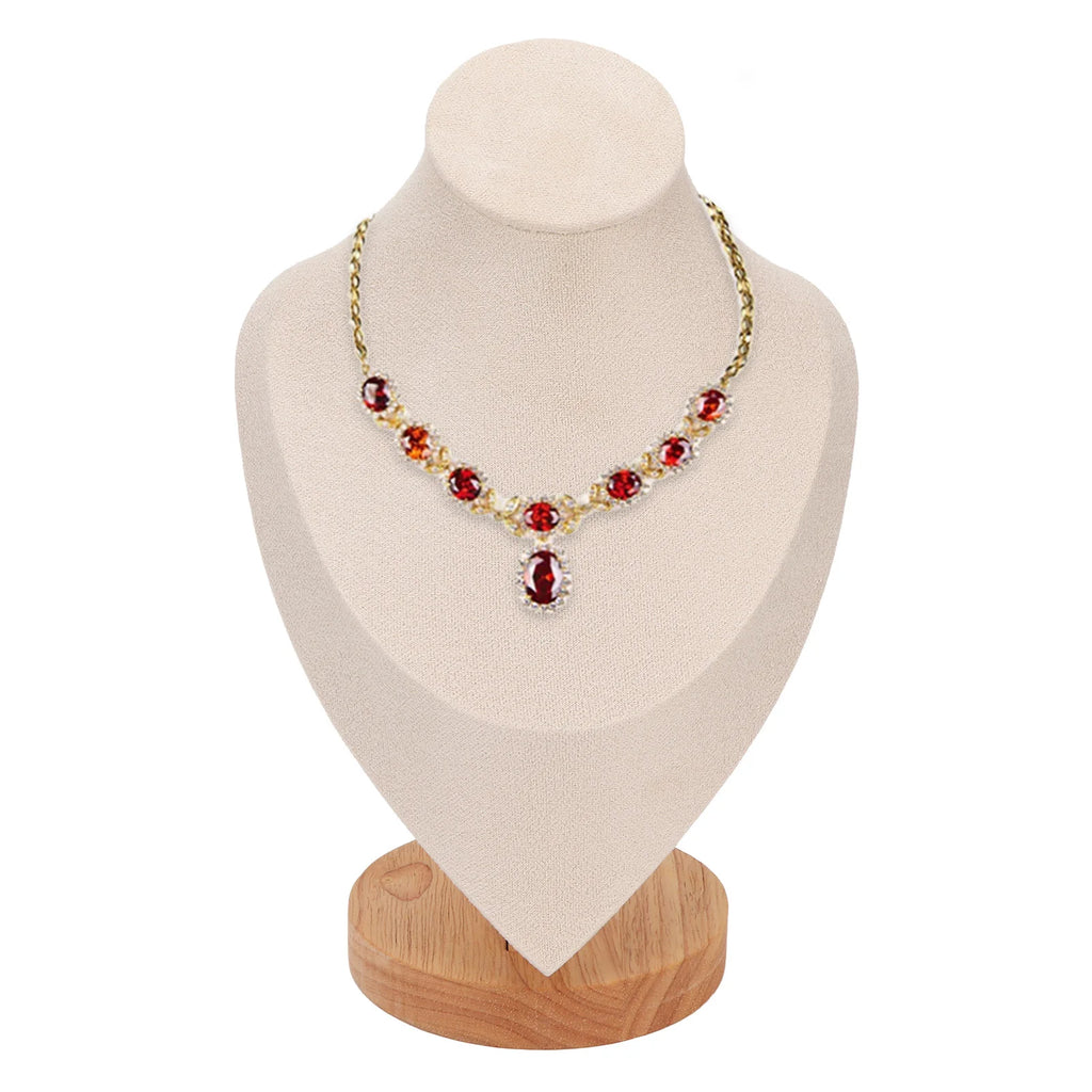 Necklace Display Holder Multipurpose Elegant Wood Jewelry Bust Stand for Home Jewelry Store Trade Show Qme