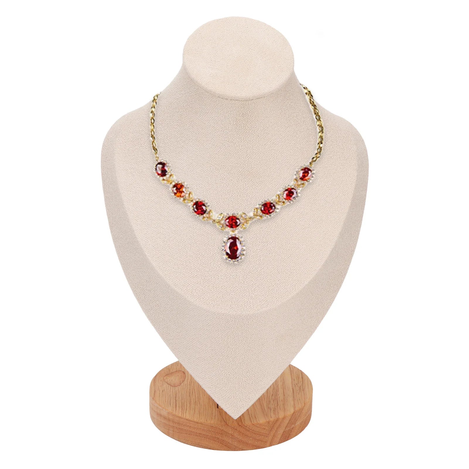 Necklace Display Holder Multipurpose Elegant Wood Jewelry Bust Stand for Home Jewelry Store Trade Show Qme