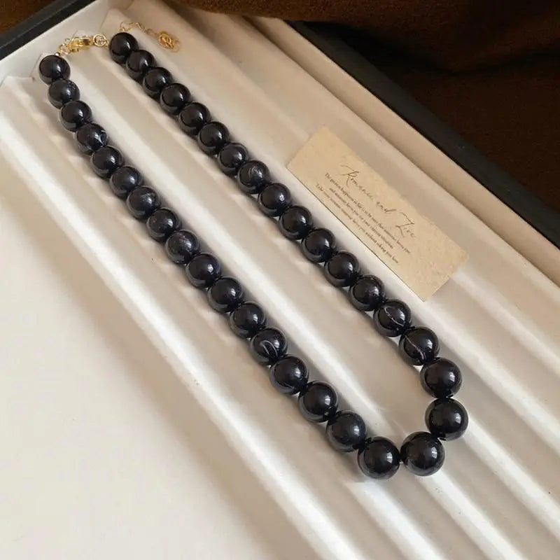 Colorful Round Beads Collarbone Chain Vintage Elegant Acrylic Bead Choker Necklace Luxury Charm Bohemian Clavicle Jewelry Qme A2