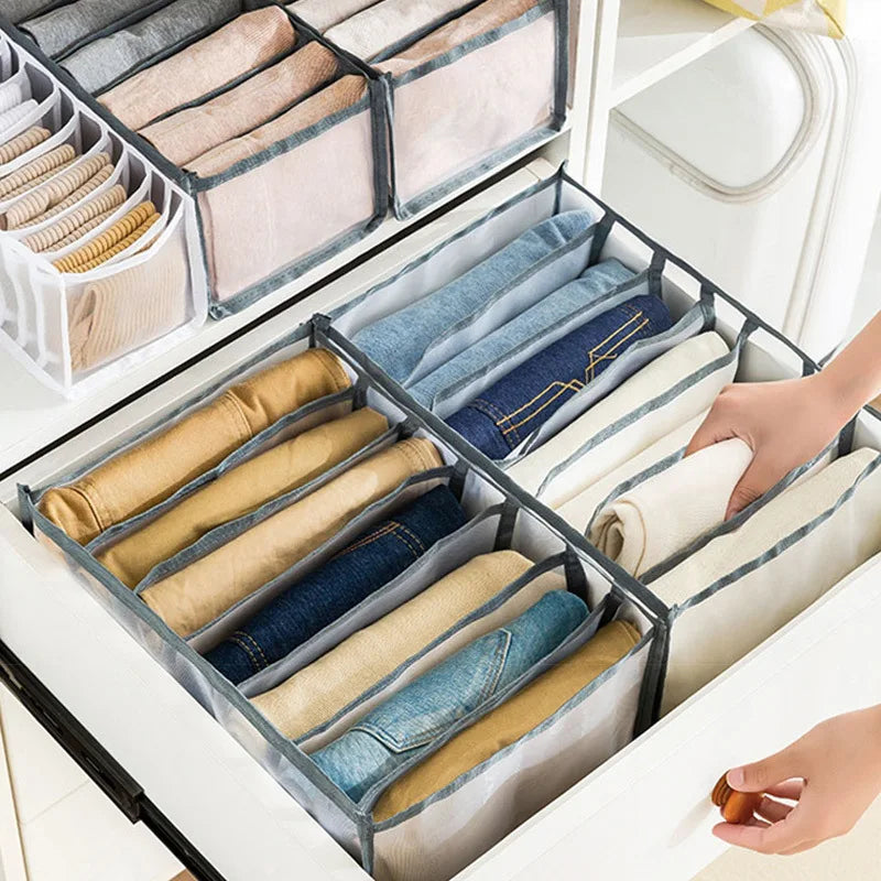 Clothing Storage Organizer Box Cabinets Drawer Jeans Organizer Underwear Pants T-Shirt Socks Storage Box Save Wardrobe Space Qme