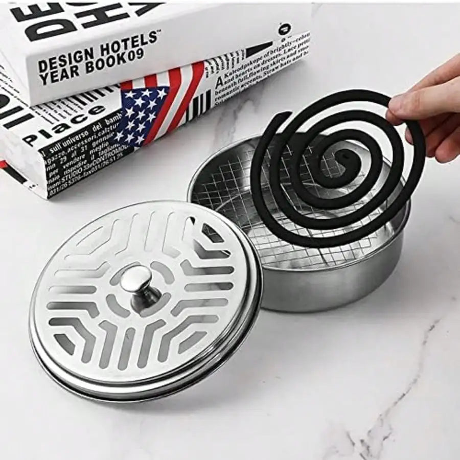 2 Portable Mosquito Coil Holders Sandalwood Incense Box Handle Qme