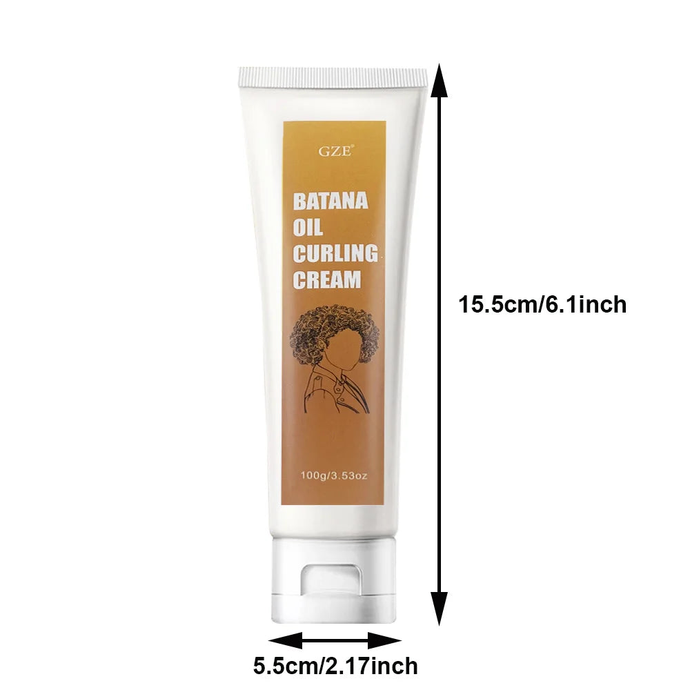 GZE Batana Oil Curling Cream for Curl Wavy Hair Curl Activator Curly Control Enhancing Defining Frizz Control Smooth Qme