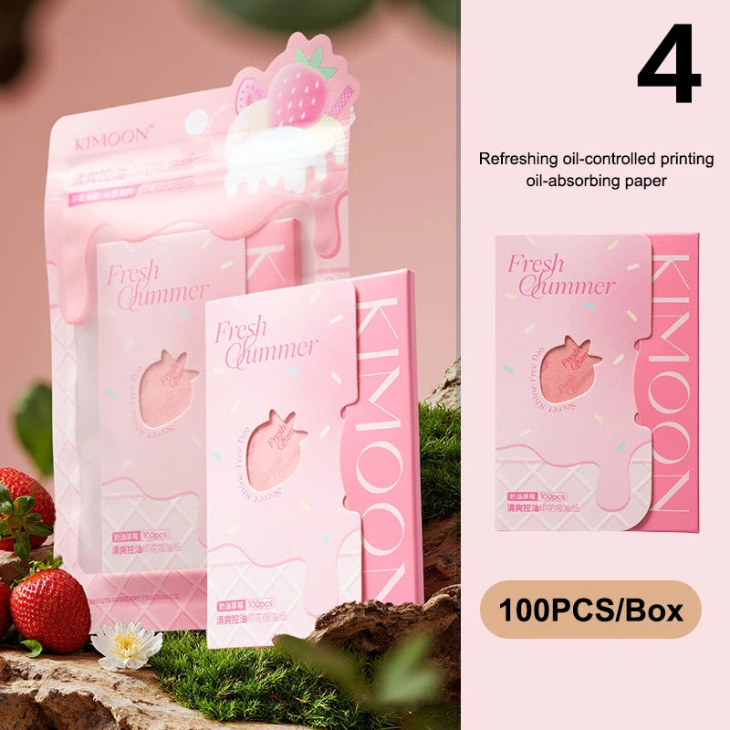 100 Sheets Portable Blotting Papers Oil-absorbing Facial Wipes Oil Qme 4