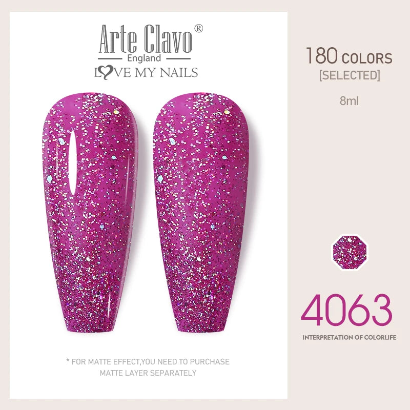 Arte Clavo Colorful Glitter Series UV Gel Nail Polish Sequin Soak Off
