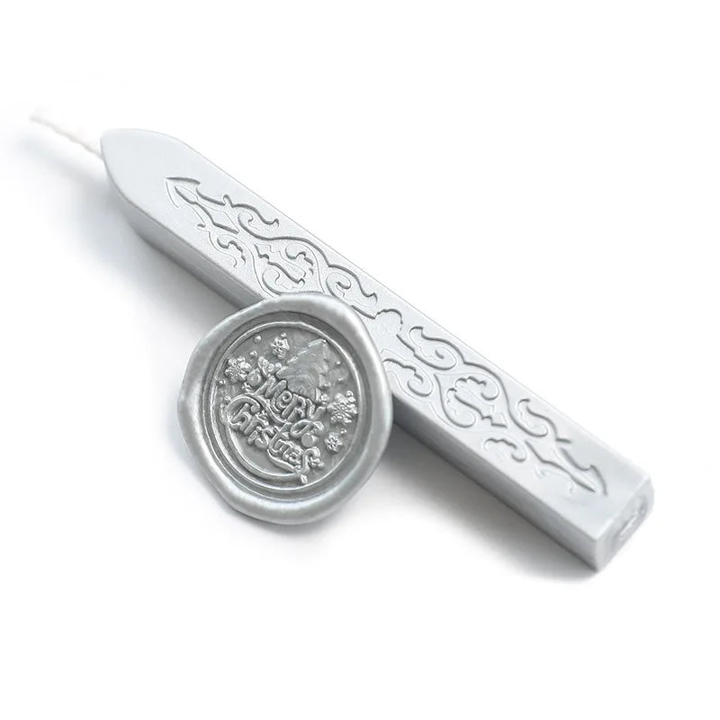 Sealing Wax Stick Retro Seal Stamps For Letter Wedding Invitations 90*10*10mm Vintage Cord Wick Vintage Sealing Wax Sticks Qme Silver