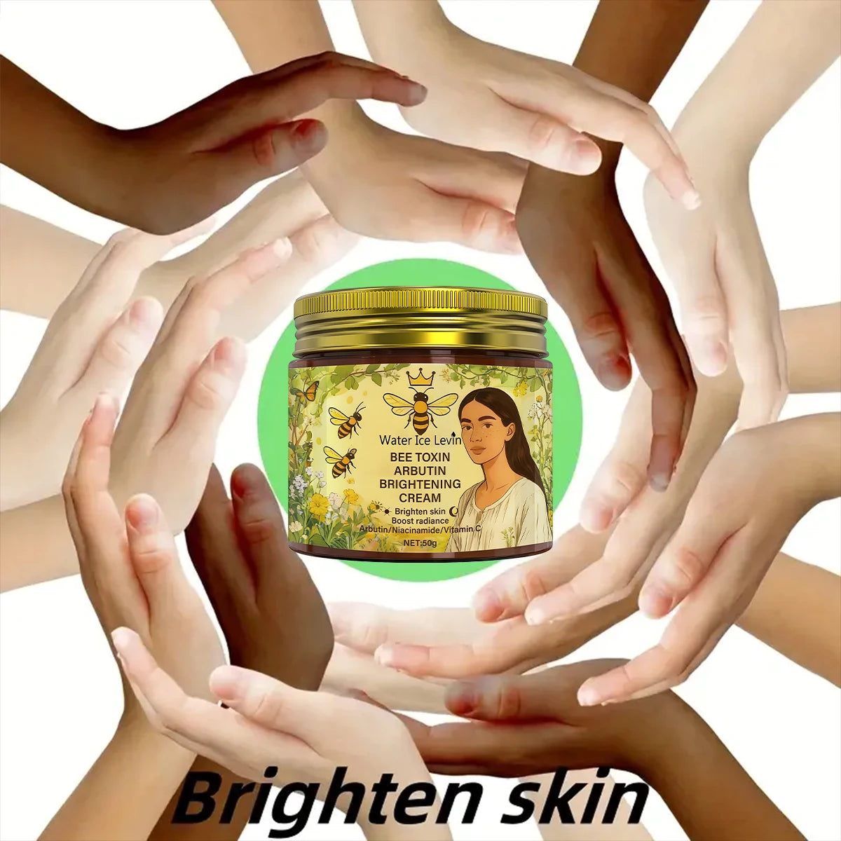 Bee Toxin & Arbutin Brightening Cream | Retinol & Hyaluronic Acid Moisturizer for Soft, Glowing Skin Qme