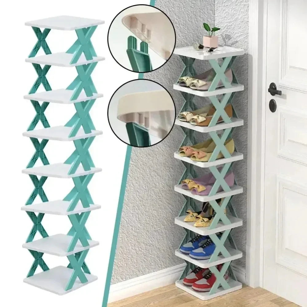 Multifunctional Shoe Cabinets Free Splicing Storage Rack Detachable Shoe Storage Saving Space Household Door Shoe Organizer Rack Qme