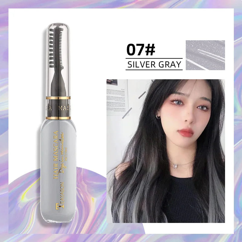 Disposable Hair Colour Dye Temporary Hair Dye Mascara Dual Purpose Washable Hair Coloring Cream DIY Dying Hairstyle Supplies Qme 7