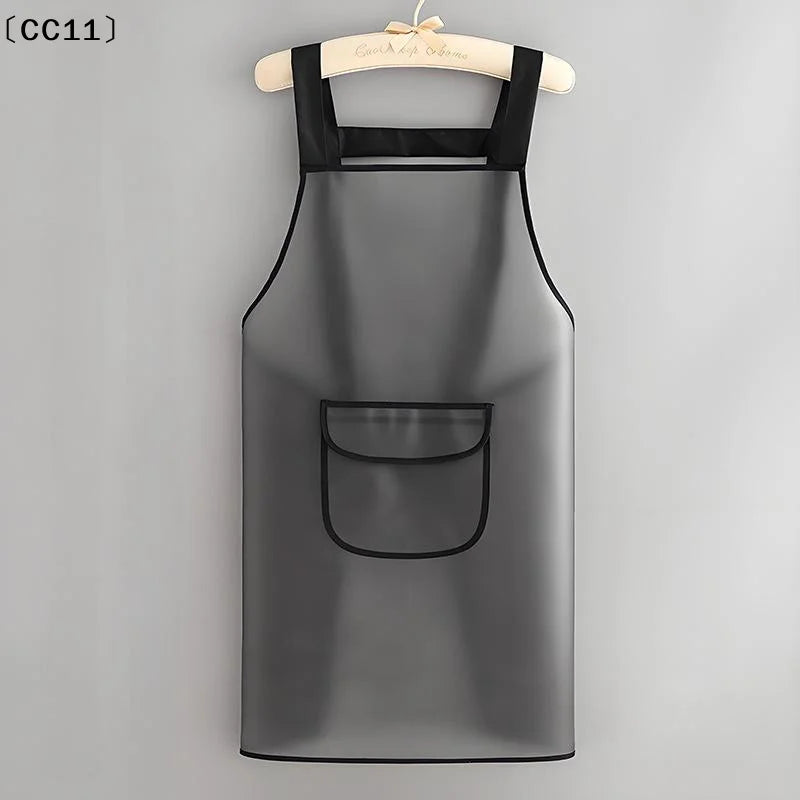 Waterproof Kitchen Apron Household TPU Oil Resistant Work Transparent Qme