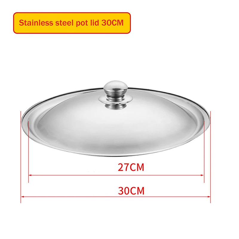 10- Stainless Steel Round Pot Lid Universal Replacement Frying Pan Qme CM30