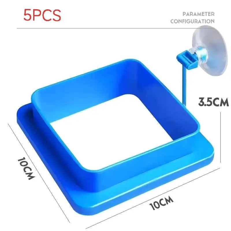 1 Feeding Ring Prevent Food Dispersion Fish Pinch Suction Cup Tank Qme Square and high X5