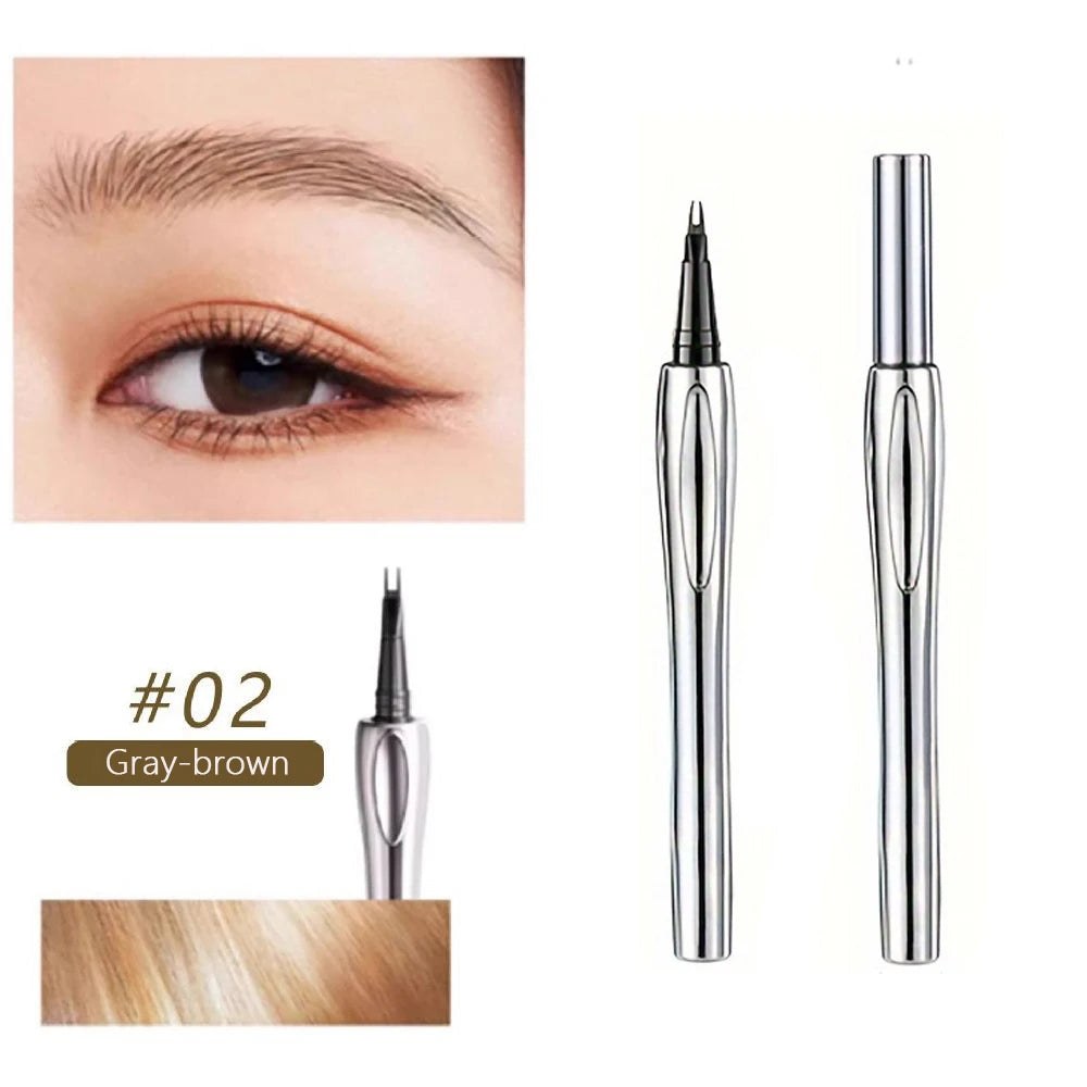 3 Colors 2-Point Wild Eyebrow Pencil Long-Lasting Waterproof Thin Liquid Silkworm Korean Makeup Brow Tattoo Gripping Pen Qme 02