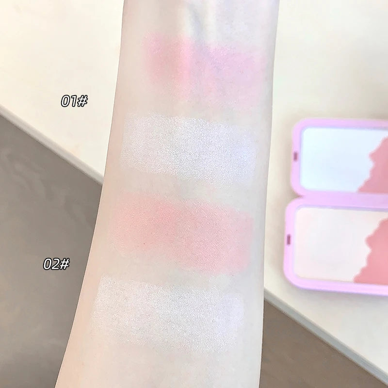 Gege Bear 2-in-1 Highlighter Blush Powder Puff Multi-functional Qme