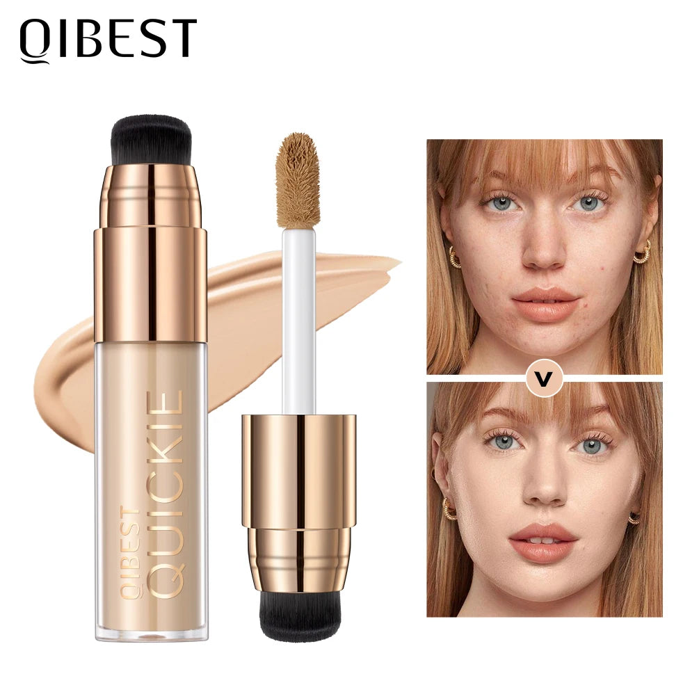 QIBEST 4 Colors Matte Liquid Foundation Hydrating Nourishing Full Coverage Blemish Brighten Concealer Base Maquiagem New Makeup Qme