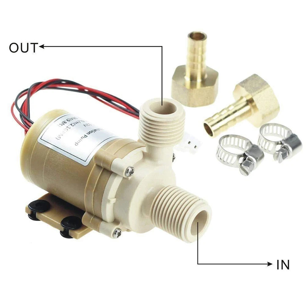 12V DC Solar Brushless Motor Hot Water Pump Solar Water Pump High Temperature Resistant Solar DC Motor Water Circulation Pump Qme