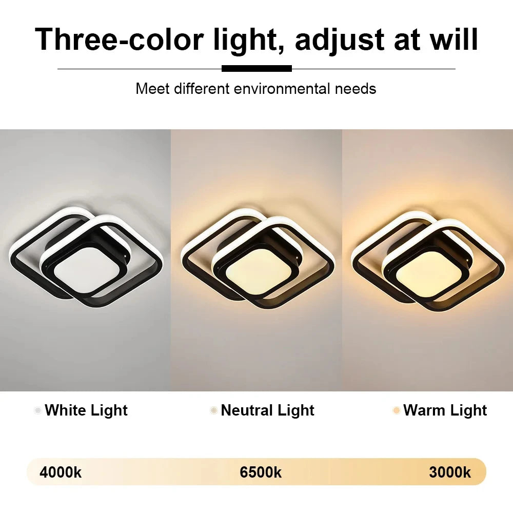 LED Aisle Ceiling Lights Modern Chandelier Three Colors Lamp Minimalist Lamps For Bedroom Light Surface Installation Dining Room Qme