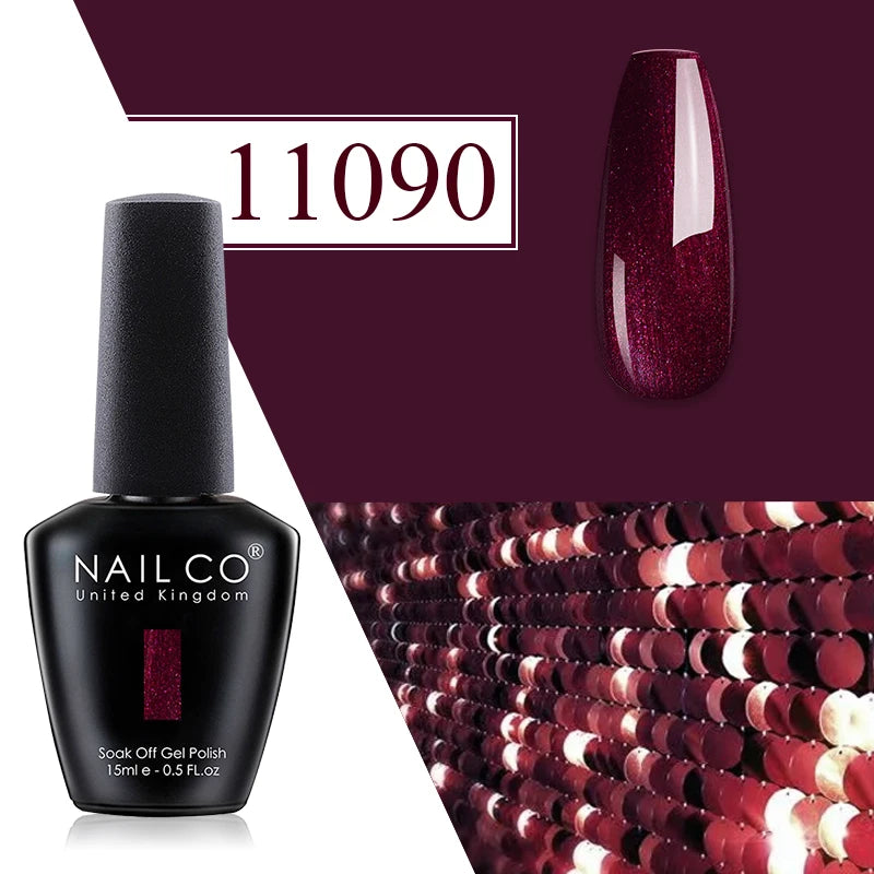 Nailco Jelly Gel Nail Polish Transparent Varnishes 44 Colors Red Pink