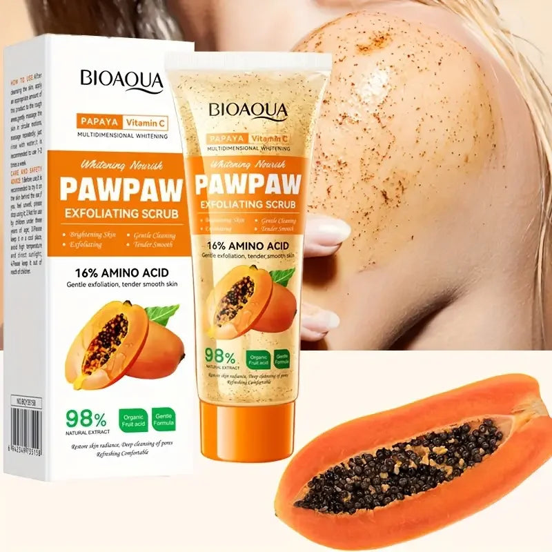 Papaya Vitamin C Exfoliating Scrub Cream Hypoallergenic Moisturizing Qme