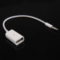 3.5mm AUX To USB 2.0 Headphone Cable AUX Audio Jack To USB 2.0 Female Converter Cable for Vehicular Audio Qme 1pc