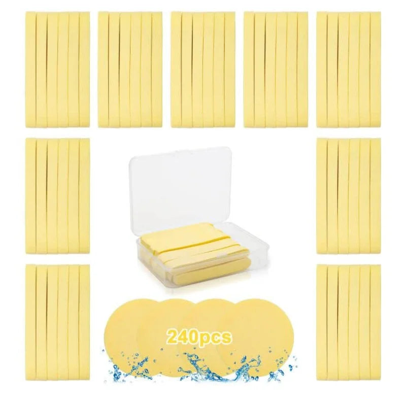Compressed Round Facial Cleansing Sponges Cleaning Brushes Cleanse Qme