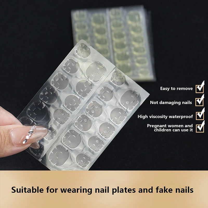 Waterproof False Nails Adhesive Tabs Stickers Press Fake Nail Tips Qme
