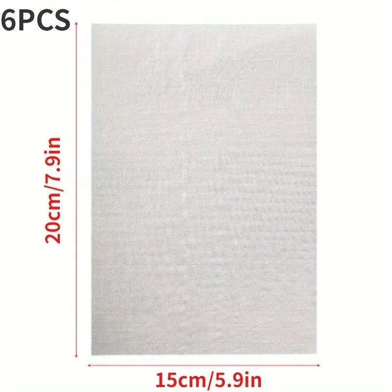 6pcs Pack Heavy-Duty Stainless Steel Repair Mesh - High-Temp Resistant Plastic Crack Fixing Metal Grid Suitable for Bumpers, Qme 5.91 7.87inch