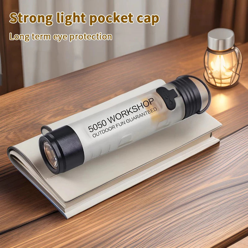 Hat Clip Light Flashlights Outdoor Night Sport Hands Release Pocket Qme white