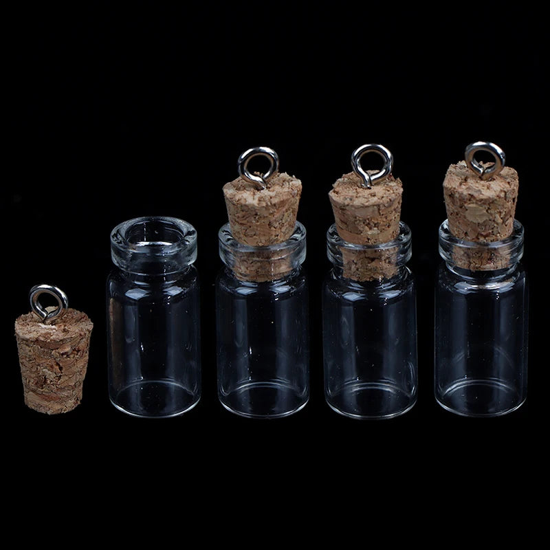 10Pcs Mini Glass Bottles Small Vials Cork Glass Jars Multi Usage Cork Wish Glass New Qme