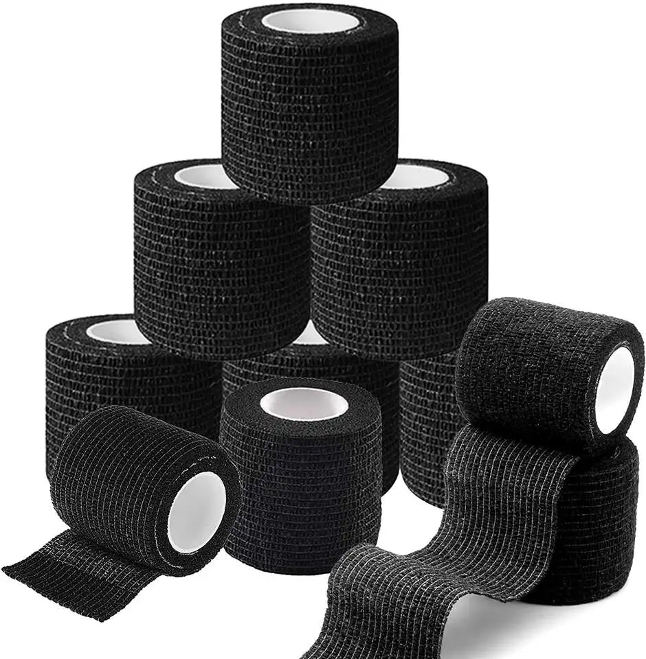 Factory Wholesale 6/12/24/48pcs Disposable Cohesive Tape Wrap Elastic Bandage Rolls For Tattoo Machine Grip Accessories Supply Qme