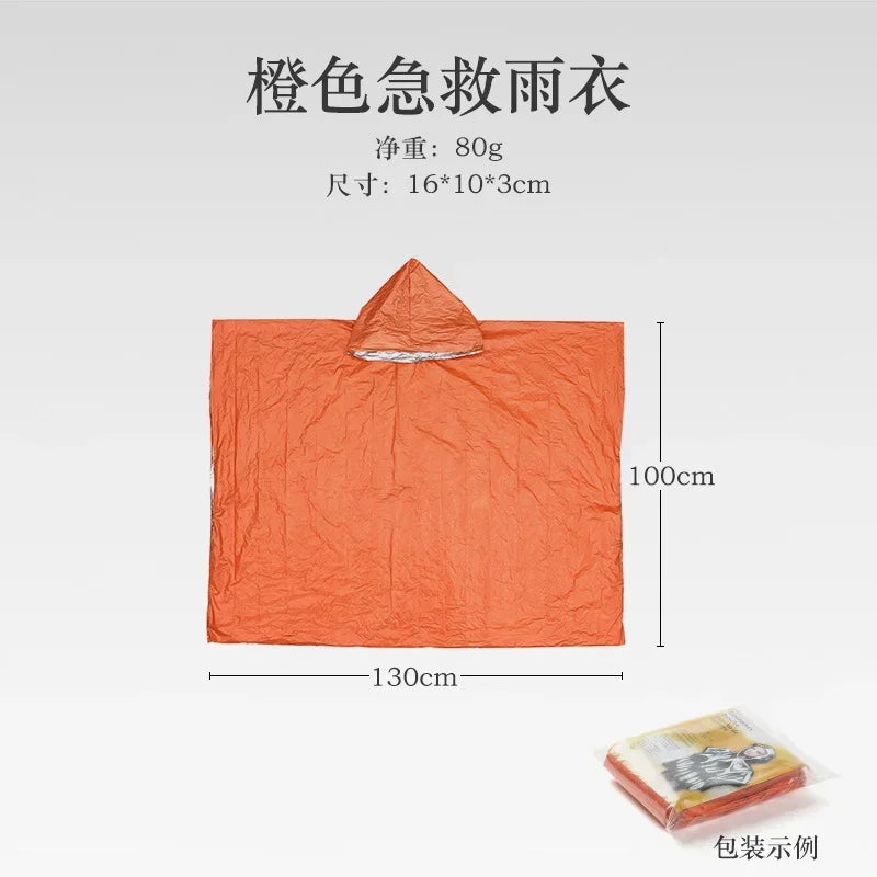 Emergency Poncho, Waterproof Raincoat, Rainwear Blanket, Cold Insulation, Survival Camping Equipment, Men Waterproof Qme