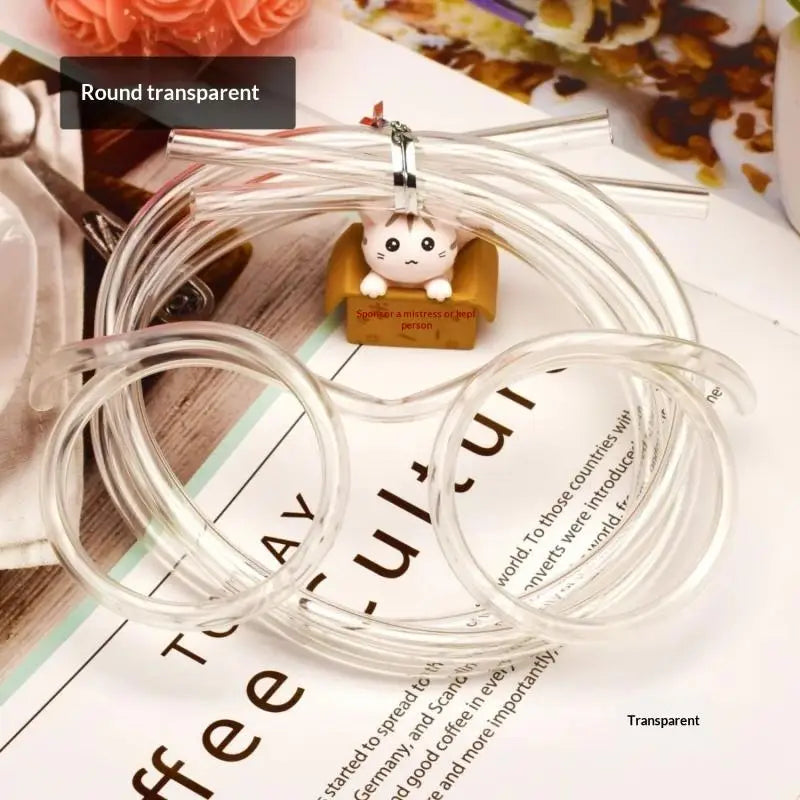 Funny Straw Glasses Flexible Drinking Tube Novelty Entertainment Qme 1 Transparent