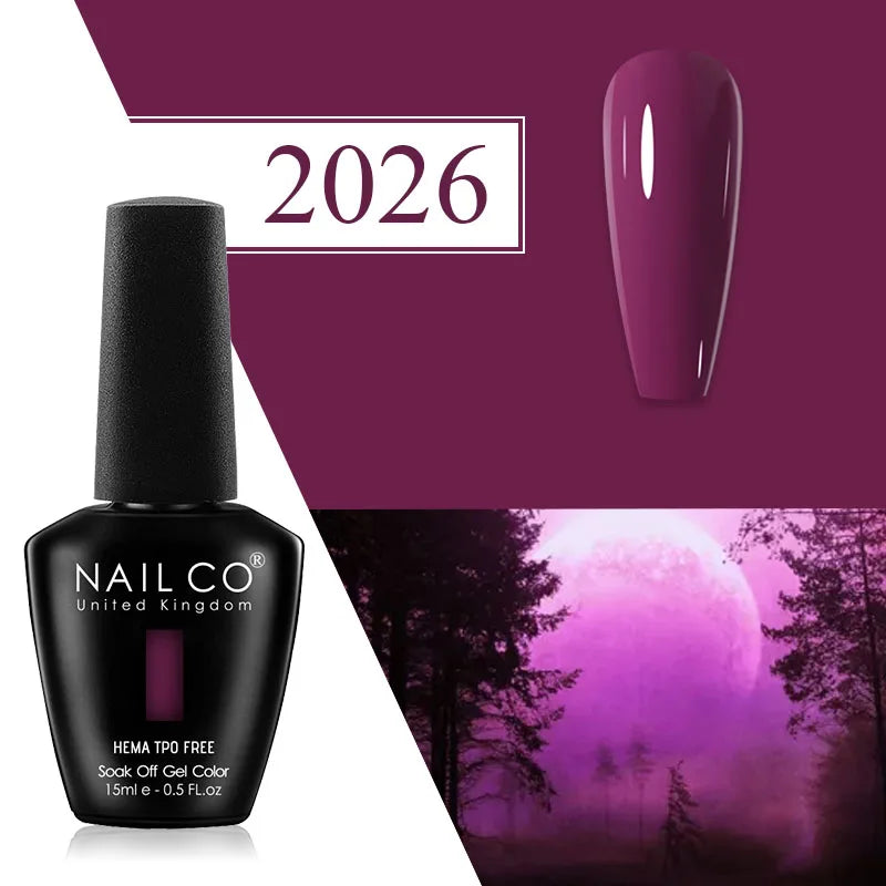 NAILCO Plum Gel Nail Polish Matte Coat Autumn Winter Semi Permanent
