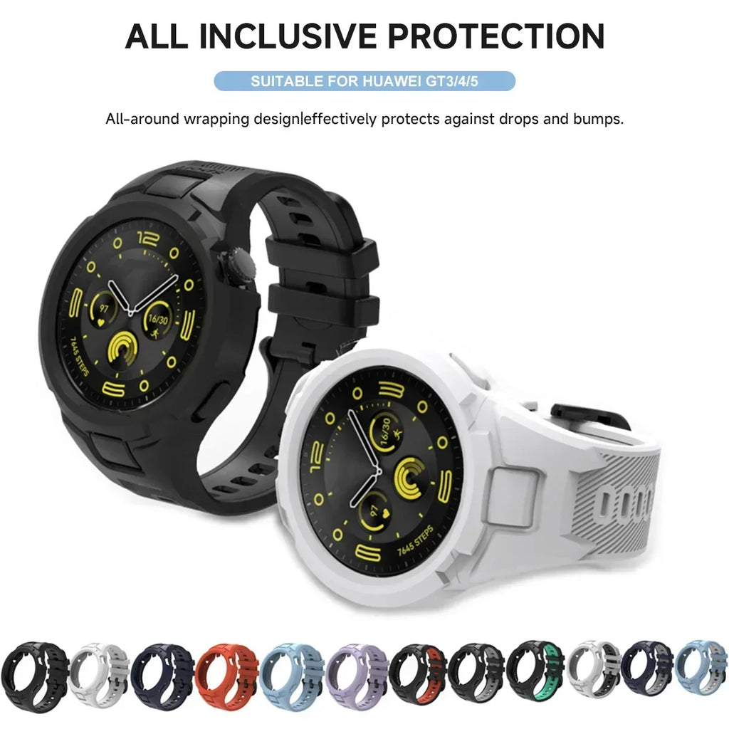 Strap+Case for Huawei Watch GT5 4 41/46 GT3 42 Sports Breathable Smart Watch Strap Replacement for huawei watch gt5 gt4 41/46mm Qme