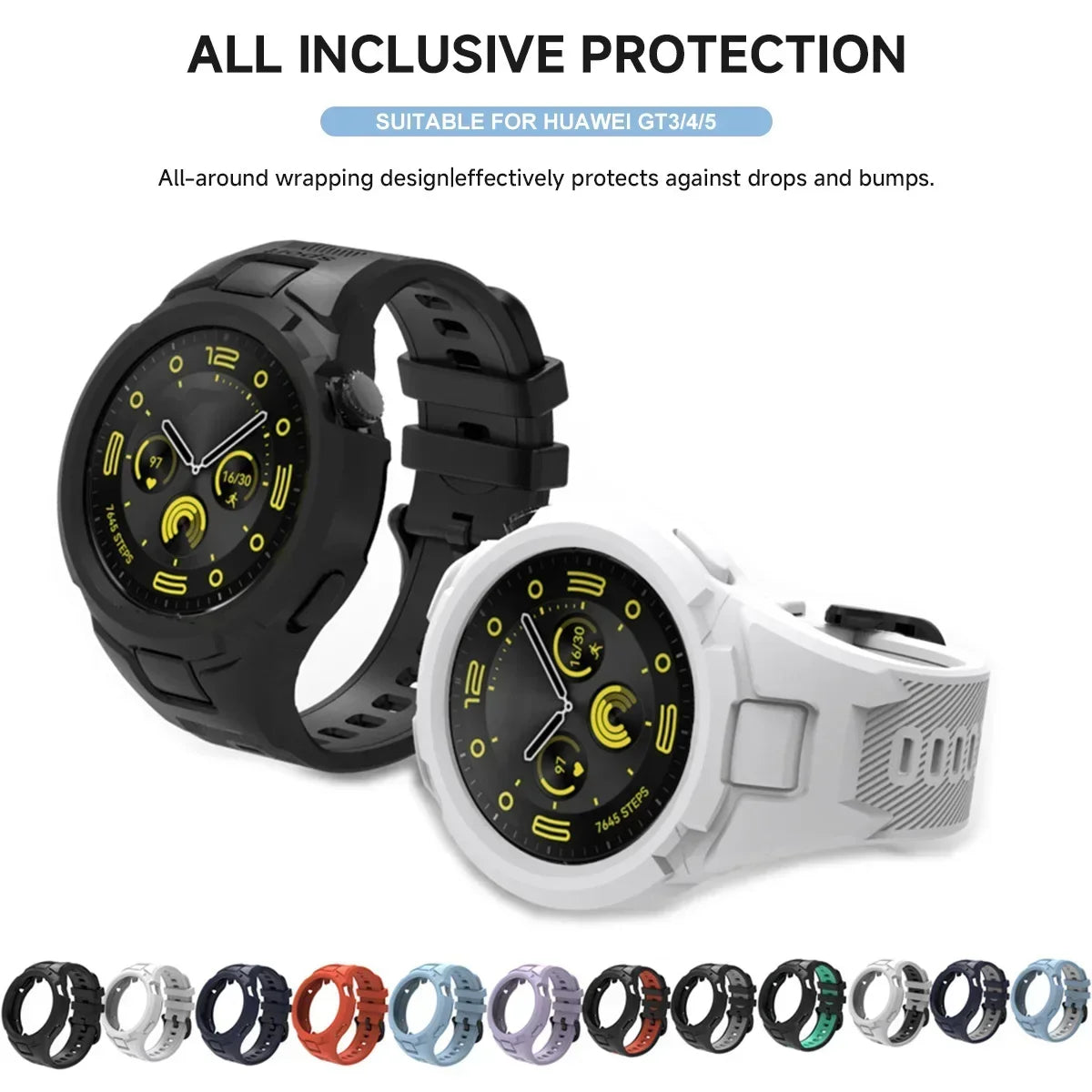 Strap+Case for Huawei Watch GT5 4 41/46 GT3 42 Sports Breathable Smart Watch Strap Replacement for huawei watch gt5 gt4 41/46mm Qme